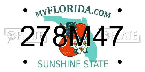 278M47 Florida License Plate