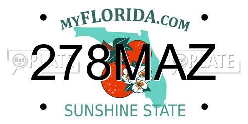 278MAZ Florida License Plate
