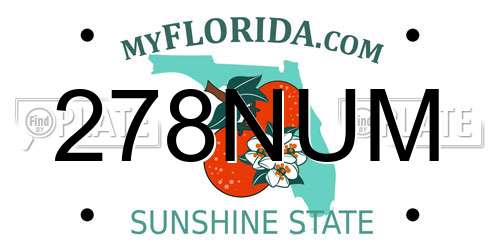 278NUM Florida License Plate