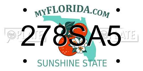 278SA5 Florida License Plate