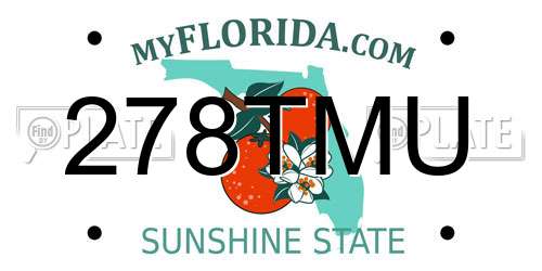 278TMU Florida License Plate