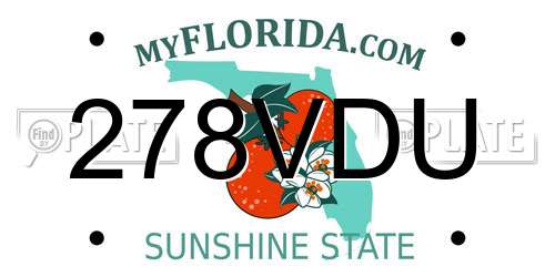 278VDU Florida License Plate