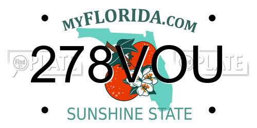 278VOU Florida License Plate