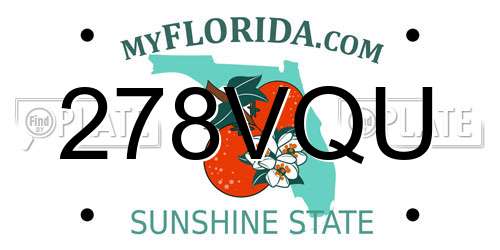 278VQU Florida License Plate