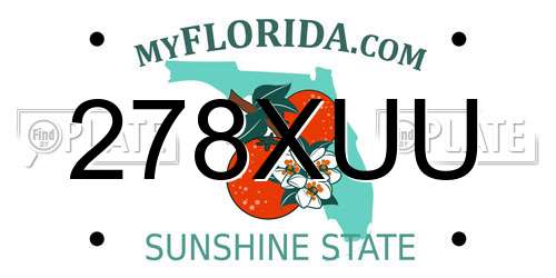278XUU Florida License Plate