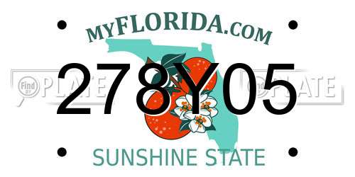 278Y05 Florida License Plate