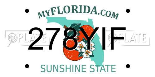278YIF Florida License Plate