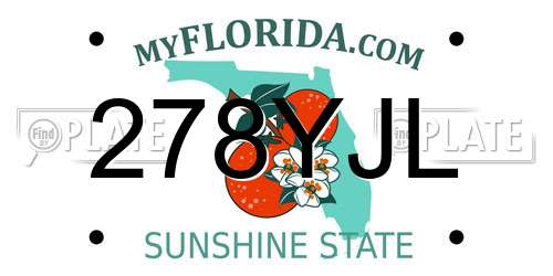 278YJL Florida License Plate
