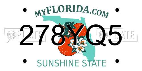 278YQ5 Florida License Plate