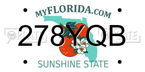 278YQB Florida License Plate