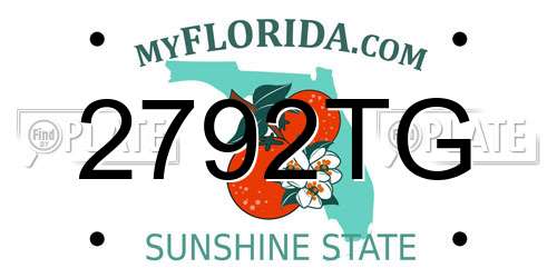 2792TG Florida License Plate