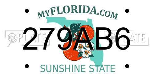 279AB6 Florida License Plate