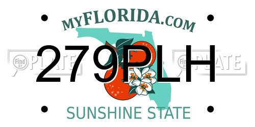 279PLH Florida License Plate