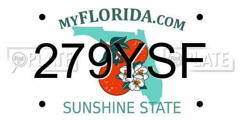 279YSF Florida License Plate