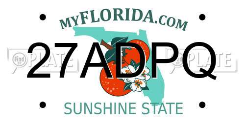 27ADPQ Florida License Plate