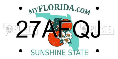 27AFQJ Florida License Plate