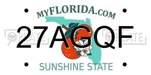 27AGQF Florida License Plate