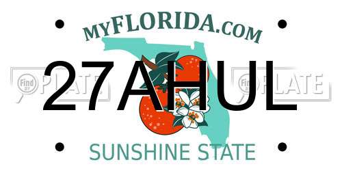27AHUL Florida License Plate