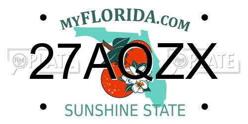 27AQZX Florida License Plate