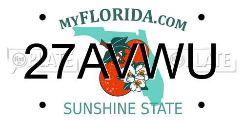 27AVWU Florida License Plate