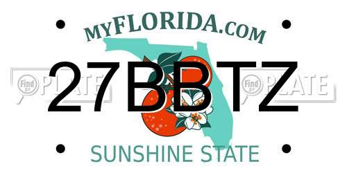 27BBTZ Florida License Plate