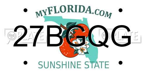 27BGQG Florida License Plate