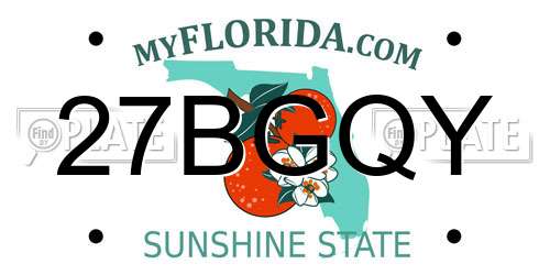 27BGQY Florida License Plate