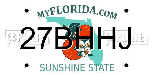 27BHHJ Florida License Plate