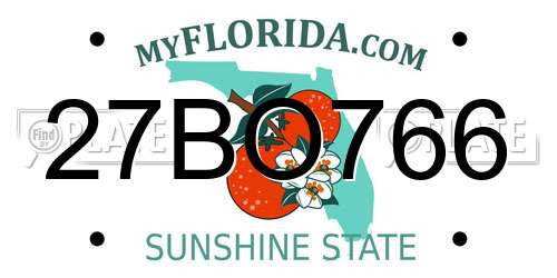 27BO766 Florida License Plate