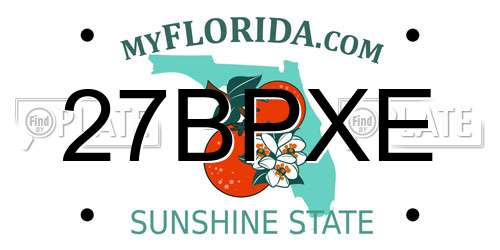 27BPXE Florida License Plate