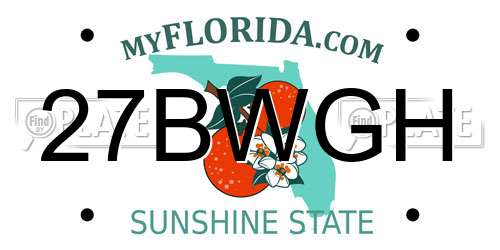 27BWGH Florida License Plate