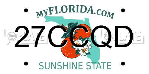 27CCQD Florida License Plate