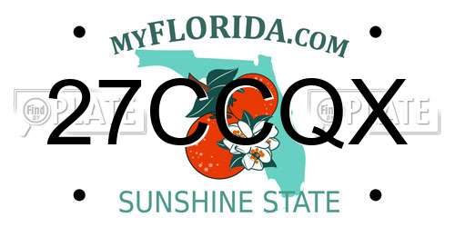 27CCQX Florida License Plate