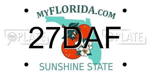 27DAF Florida License Plate