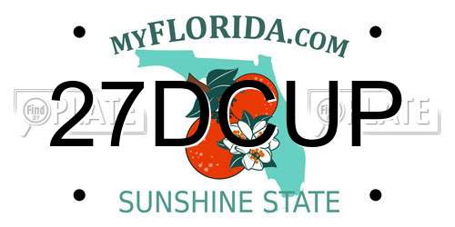 27DCUP Florida License Plate
