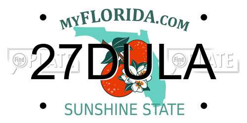 27DULA Florida License Plate