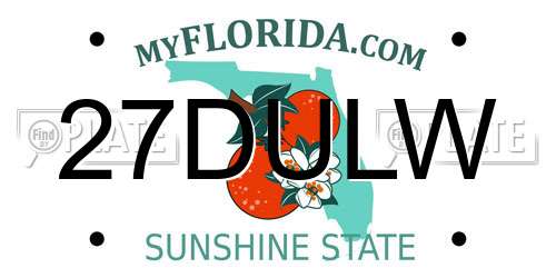 27DULW Florida License Plate