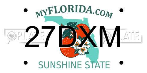 27DXM Florida License Plate