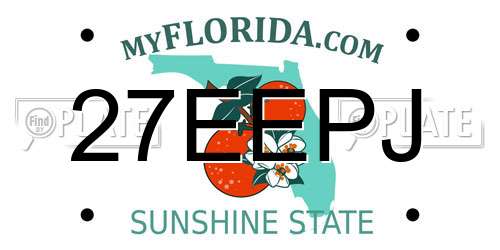 27EEPJ Florida License Plate