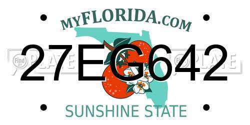 27EG642 Florida License Plate