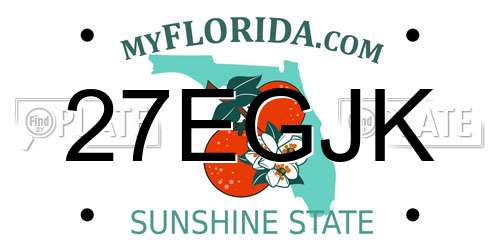 27EGJK Florida License Plate