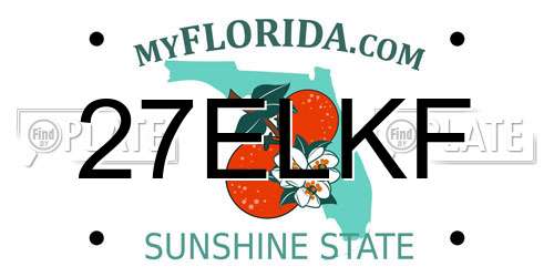 27ELKF Florida License Plate
