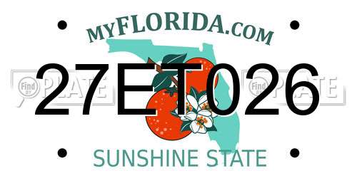 27ET026 Florida License Plate