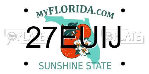 27EUIJ Florida License Plate