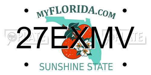 27EXMV Florida License Plate