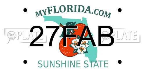 27FAB Florida License Plate