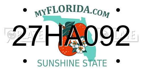 27HA092 Florida License Plate