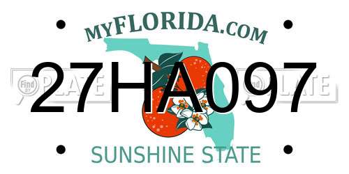 27HA097 Florida License Plate