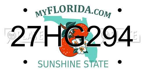 27HG294 Florida License Plate