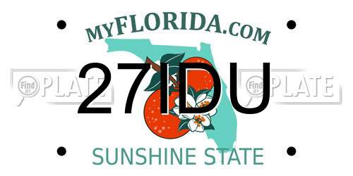 27IDU Florida License Plate